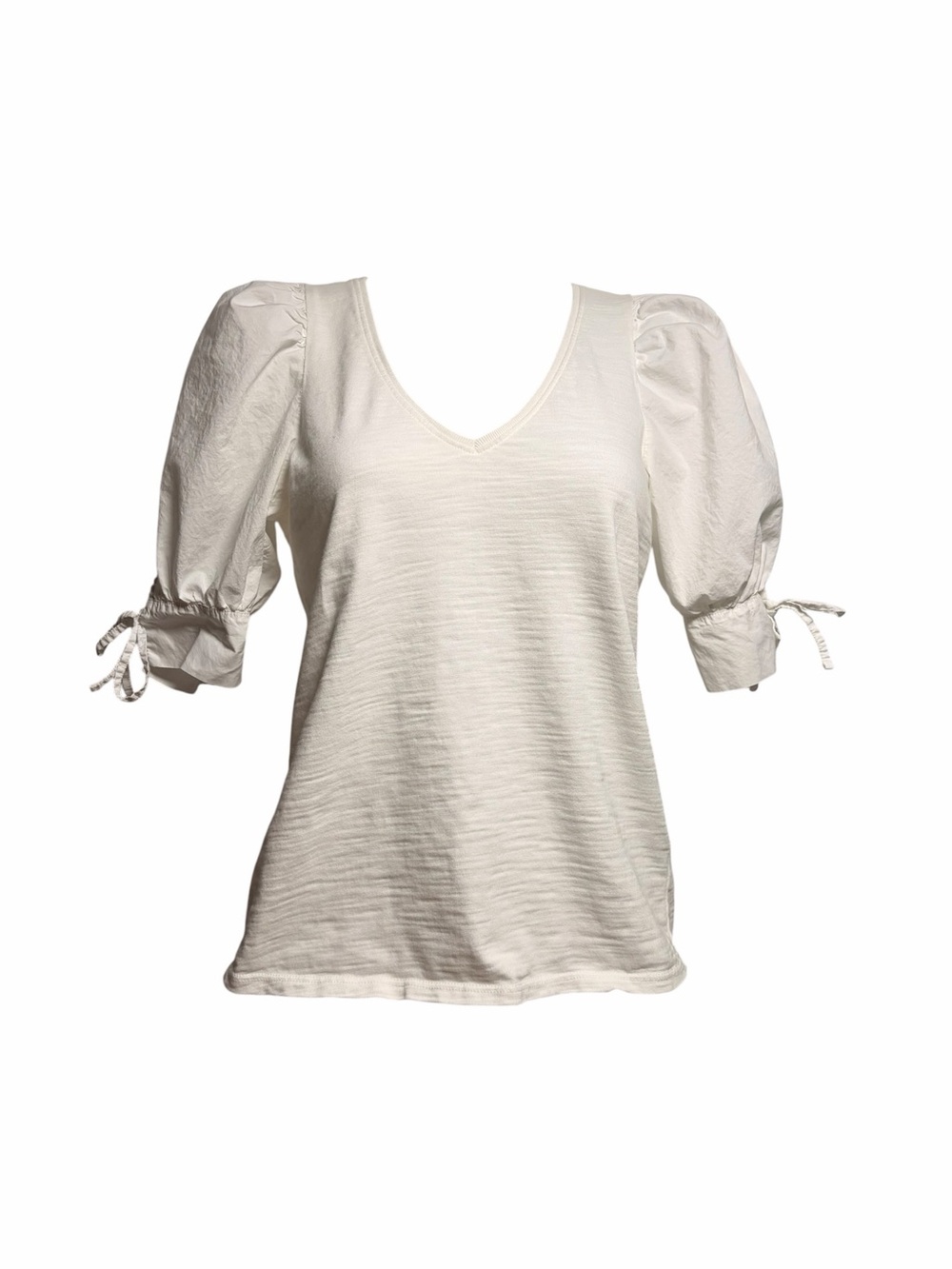 Nation LTD Ladies White Puff Sleeve Blouse Size Small